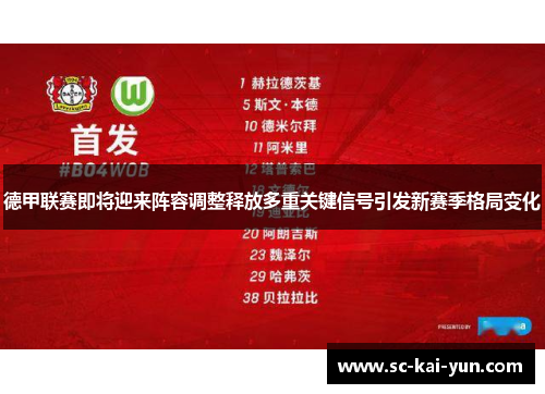 德甲联赛即将迎来阵容调整释放多重关键信号引发新赛季格局变化